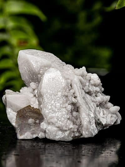 Ladder Fluorite on Cascading Milky Quartz Crystal Cluster