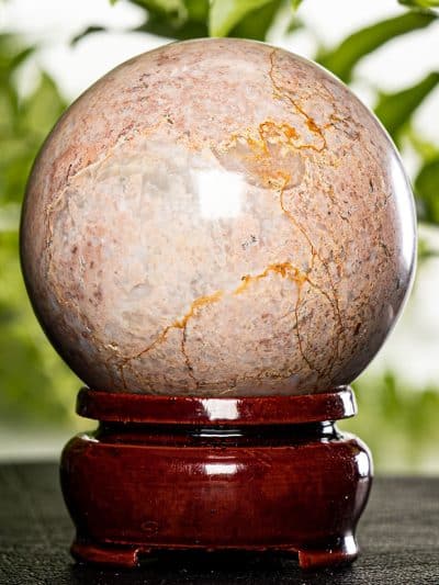 Rhodonite sphere With Stand