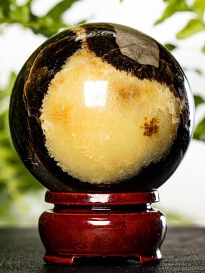 Polished Septarian Sphere With Stand