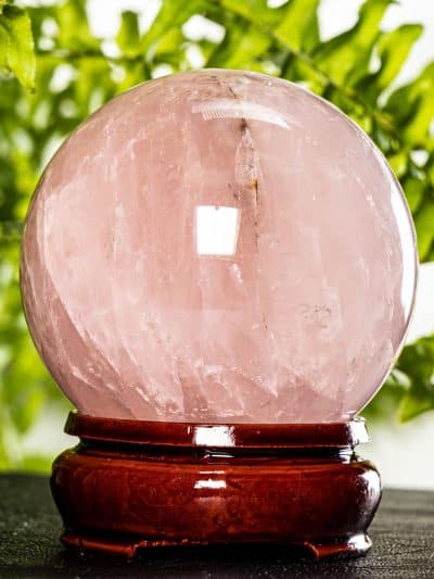 Rose Quartz Polished Sphere With Stand