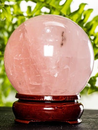 Star Rose Quartz Polished Sphere With Stand