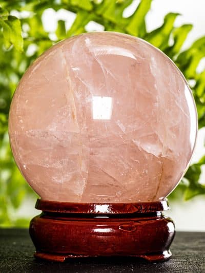 Rose Quartz Polished Sphere With Stand