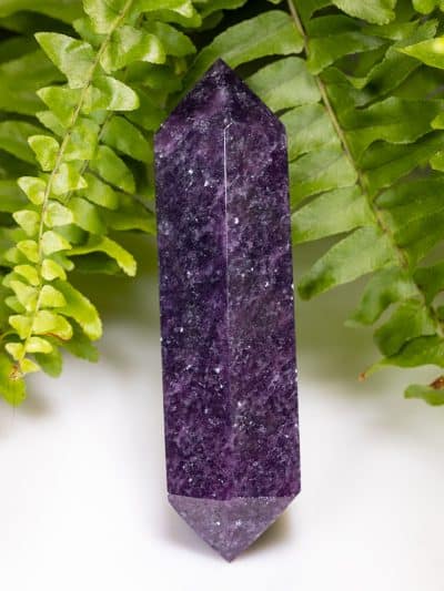 High Grade Polished Lepidolite Double Terminated Wand