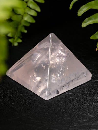 Polished Gem Grade Rose Quartz Pyramid With Rainbows