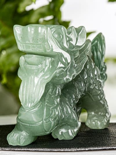 Green Aventurine Chinese Dragon Carving