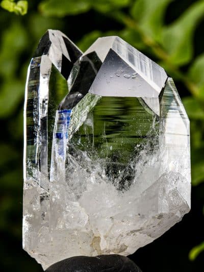 Colombian Twin Time-Link Silver Light Lemurian Seed Rainbow Quartz Crystal