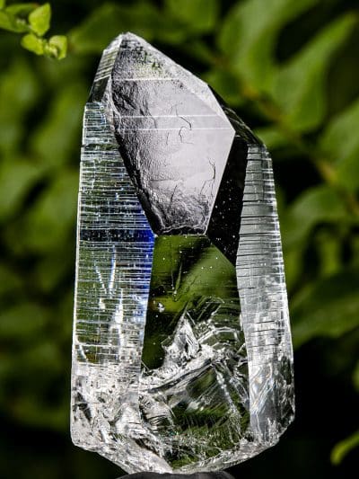 Colombian Record Keeper Time-Link Silver Light Lemurian Seed Rainbow Quartz Crystal
