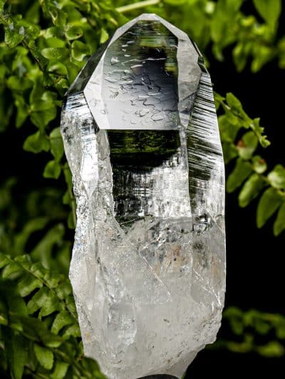 Colombian Eight Sided Grounding Silver Light Lemurian Seed Devic Temple Quartz Crystal