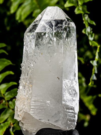 Colombian Record Keeper Self-Healed Silver Light Lemurian Seed Rainbow Quartz Crystal With Babies On The Side