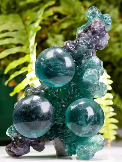 Rainbow Fluorite Mushroom Cluster