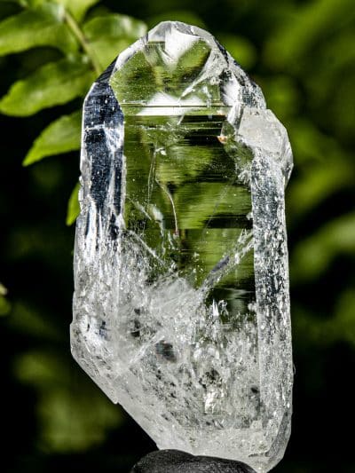 Colombian Double Terminated Record Keeper Silver Light Lemurian Seed Rainbow Quartz Crystal